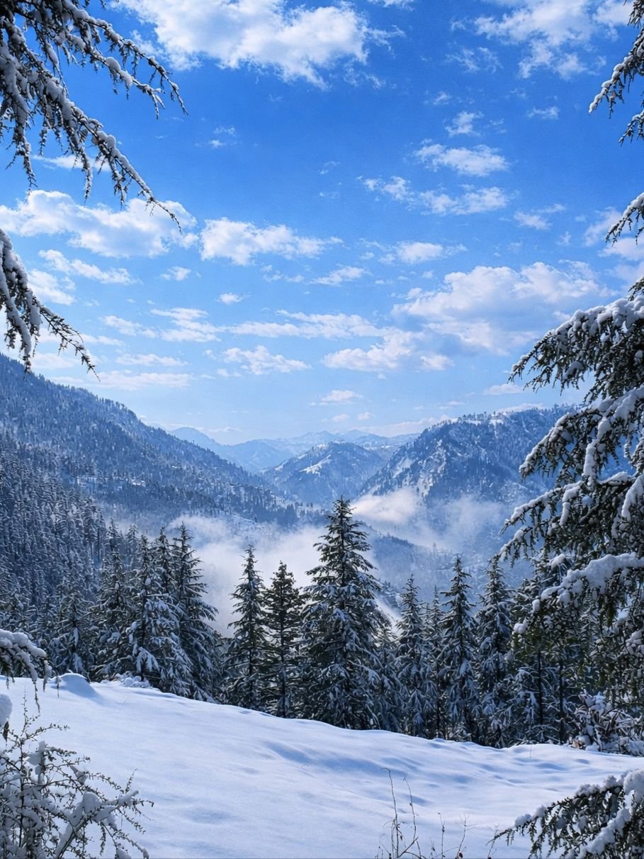 bahu village jibhi snow